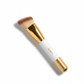 Professional angled contour brush with white and gold handle