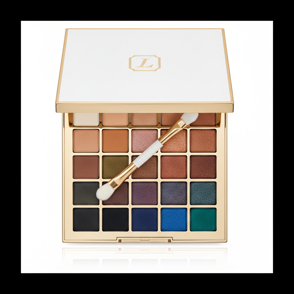 Luxury full range eyeshadow palette with 12 shades for mature eyes