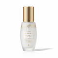 Elegant hydrating setting spray bottle in white and gold packaging