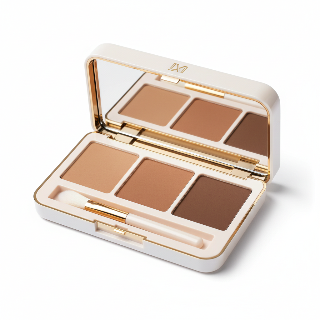 Luxury powder contour palette in white and gold packaging