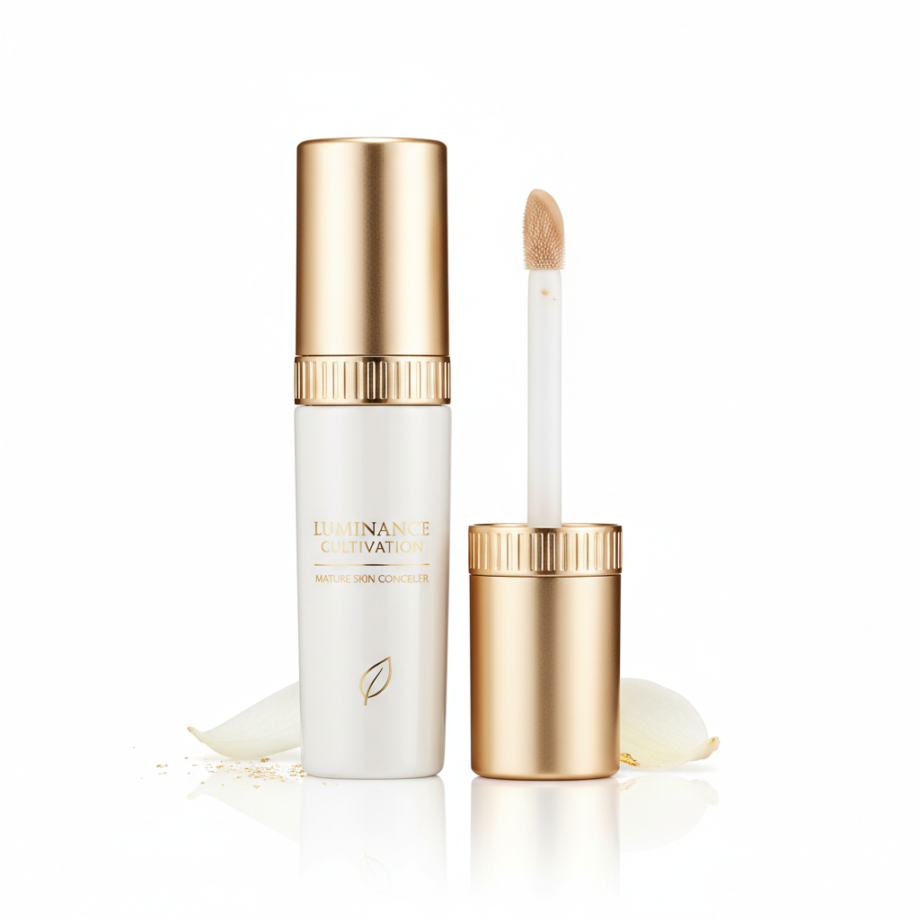 Luxury concealer wand in white and gold packaging